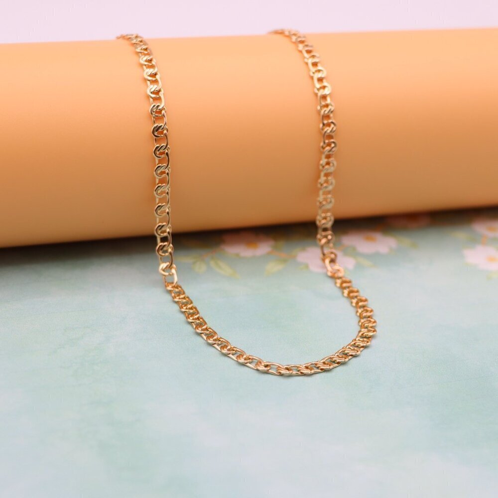 "Classic Link Rose Gold Chain Necklace Elegant Shine, XPNL0129